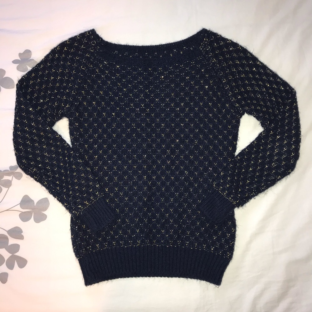 NAVY BLUE & Gold Sweater